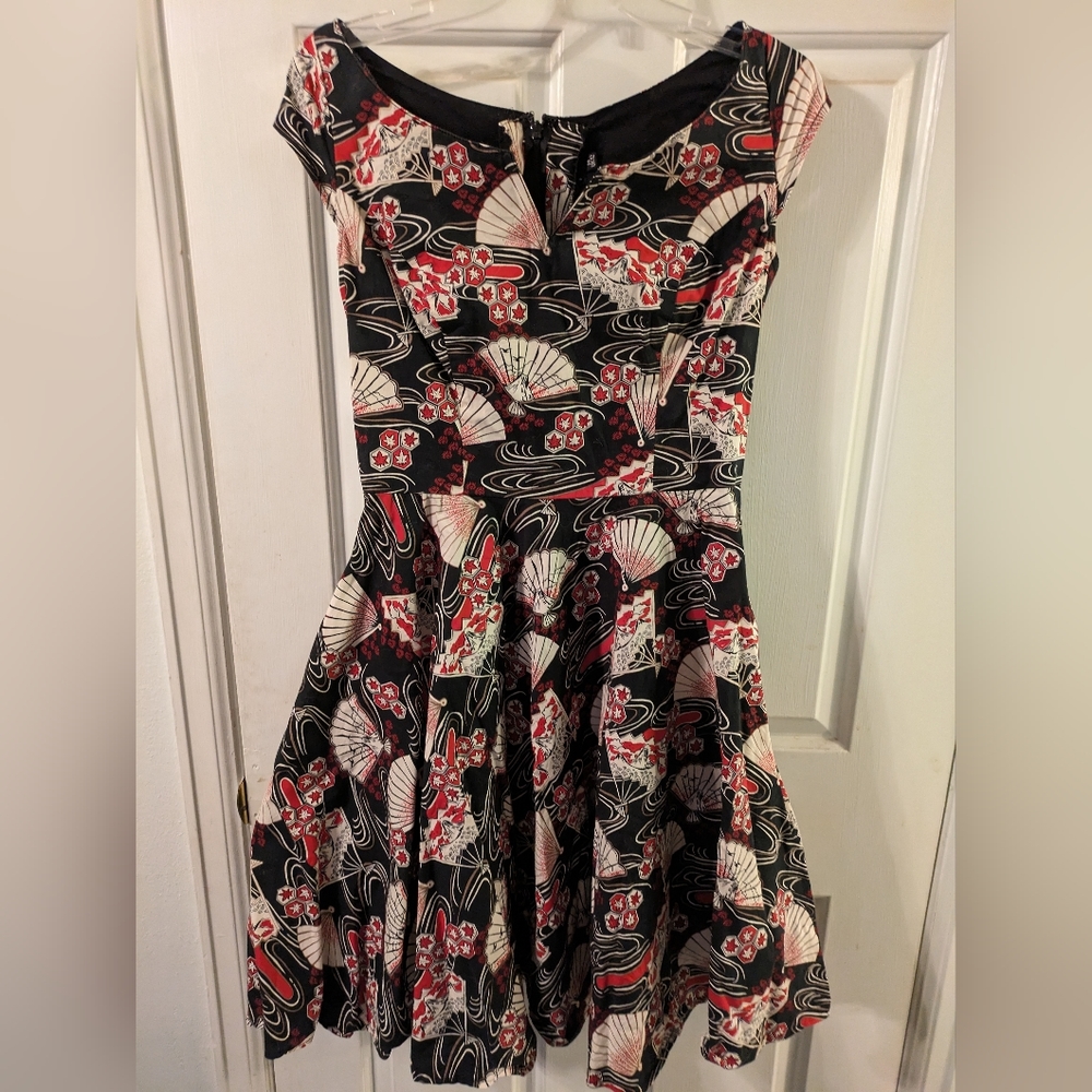 Hell Bunny Lanah Fan 50's Swing Dress Black